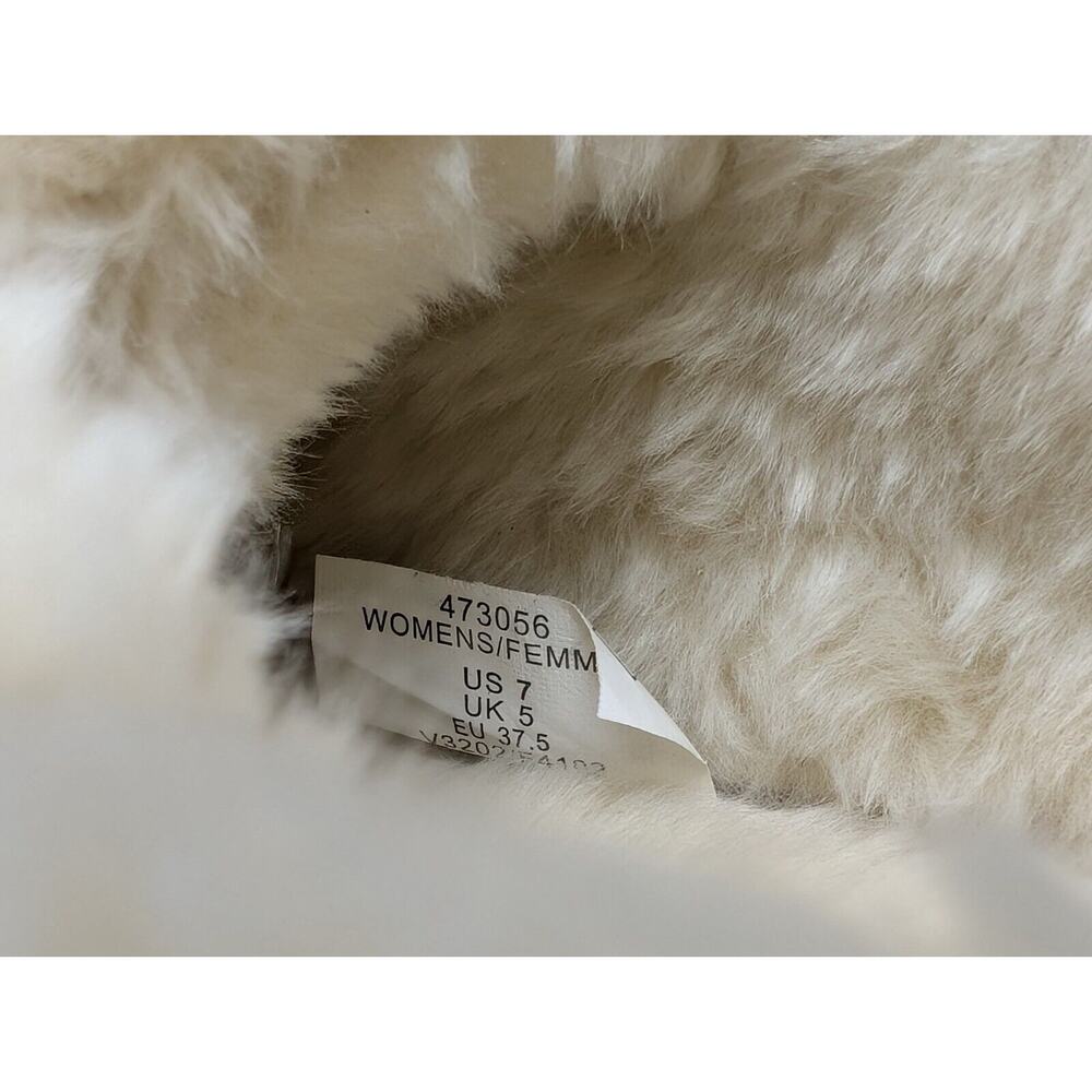 Lands End Brown Suede Shearling Clog Slip On Slippers Women's Size 7 New - Picture 11 of 12